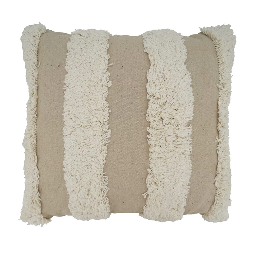 Fennco Styles Tufted Stripe Cotton Throw Pillow