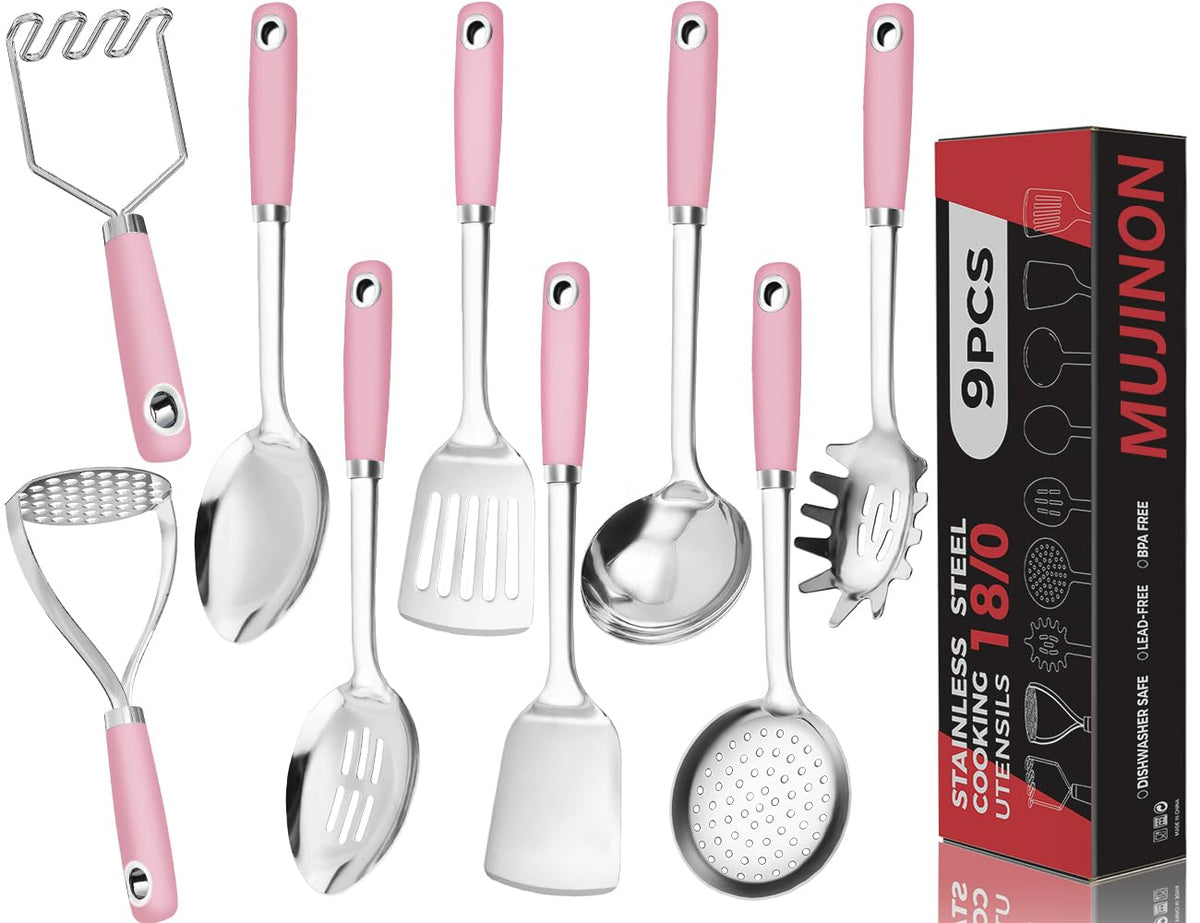 MUJINON Stainless Steel Kitchen Utensil Sets