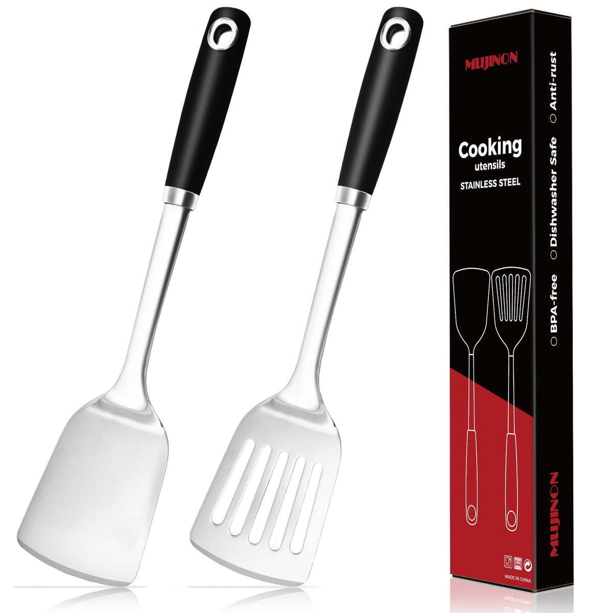 MUJINON Stainless Steel Kitchen Utensil Sets