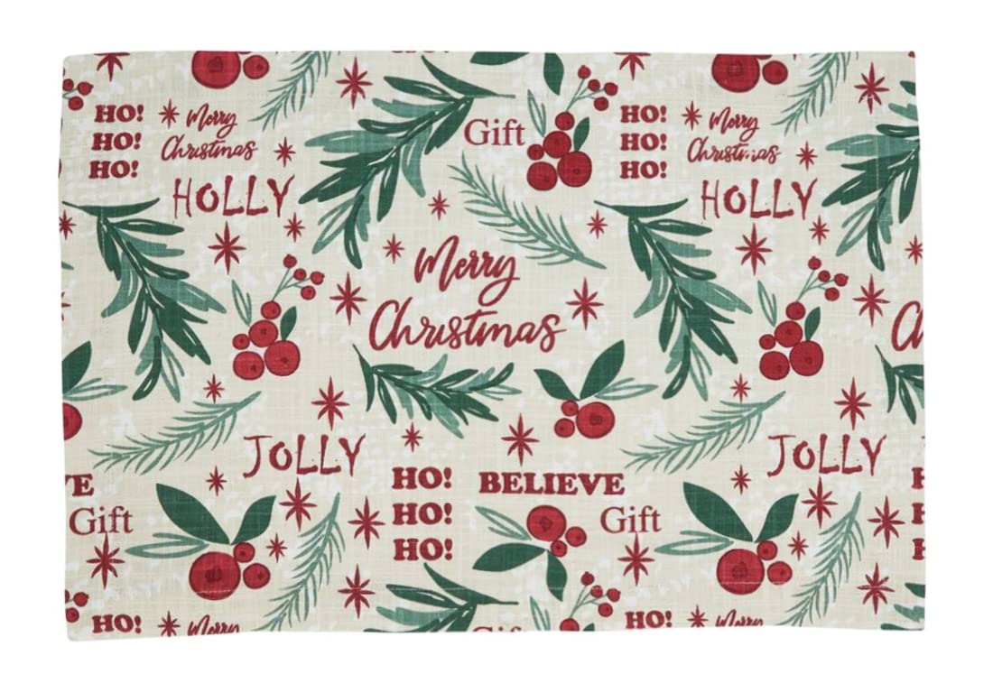 Fennco Styles Holly Christmas Table Linen Collection