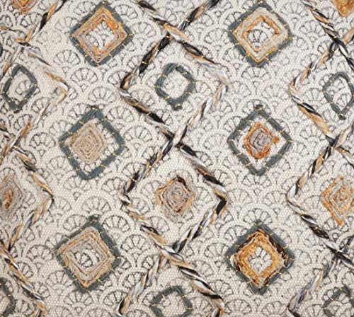 Fennco Styles Embroidered Geometric Cotton Throw Pillow
