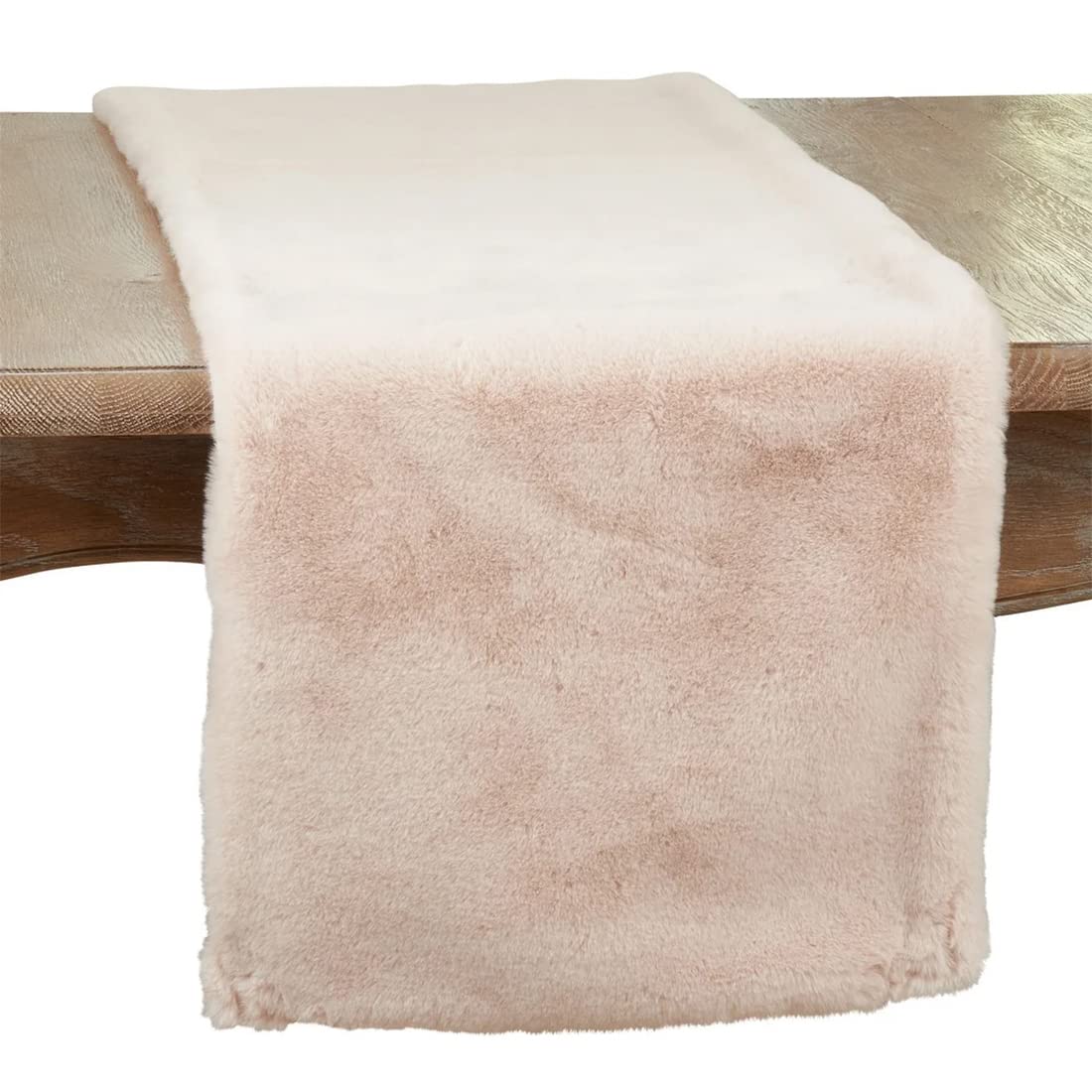Fennco Styles Faux Rabbit Fur Table Runner – 14 x 72 Inch
