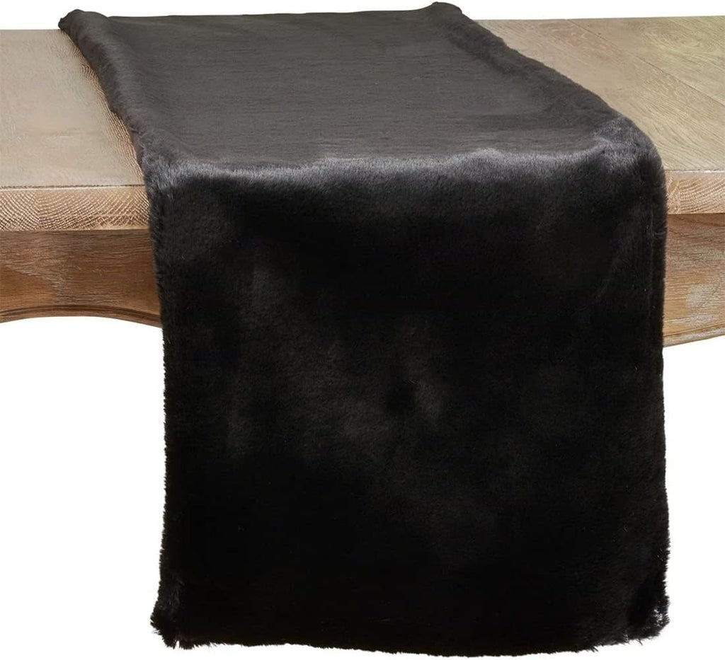 Fennco Styles Faux Rabbit Fur Table Runner – 14 x 72 Inch