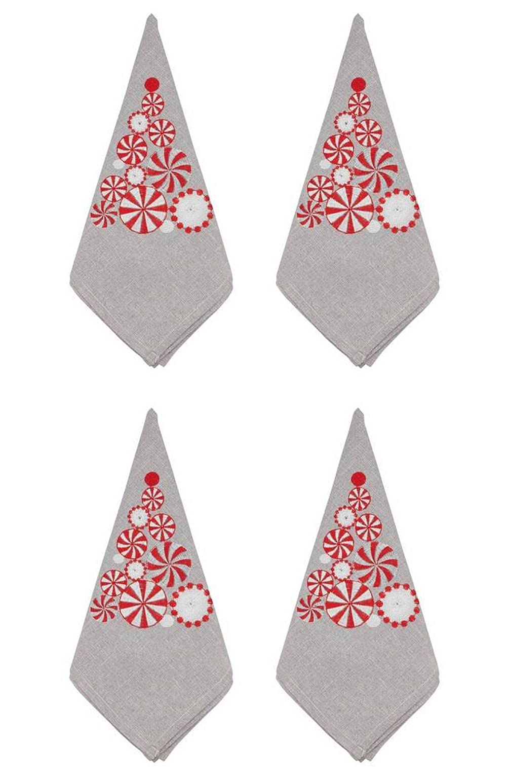 Fennco Styles Embroidered Peppermint Table Linen Collection