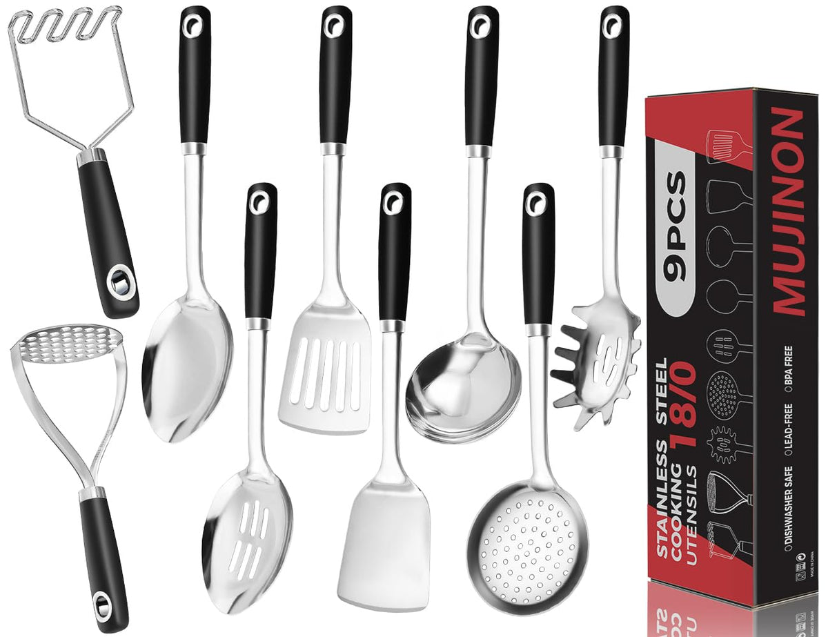 MUJINON Stainless Steel Kitchen Utensil Sets