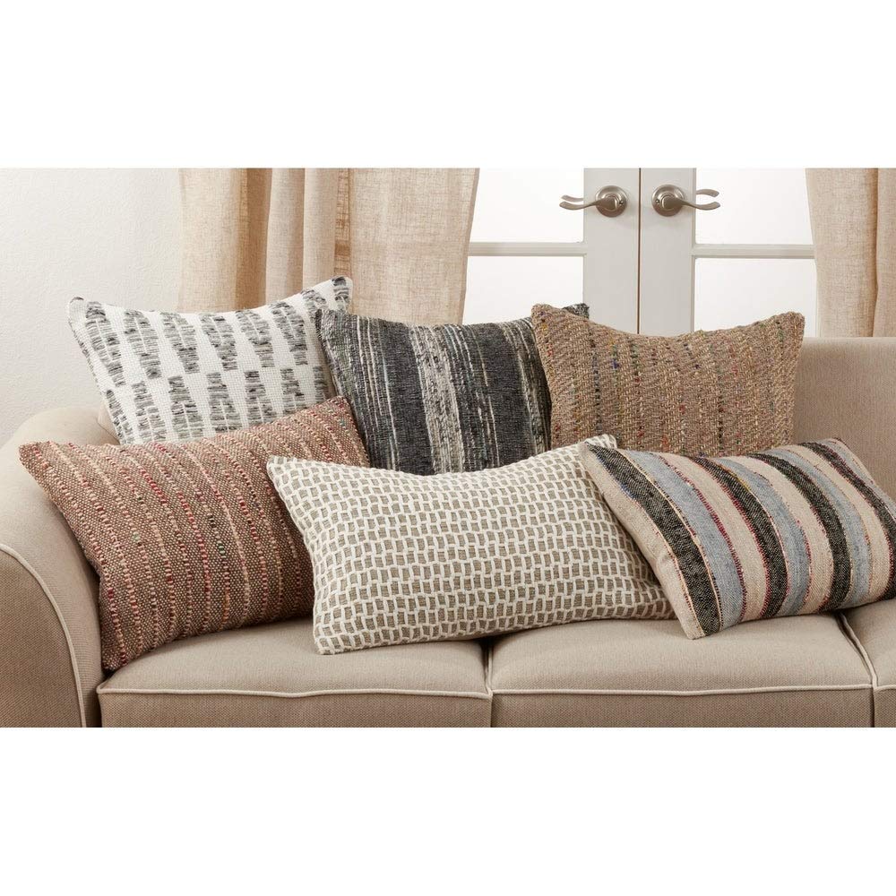 Fennco Styles Natural Net-Design Cotton Throw Pillow