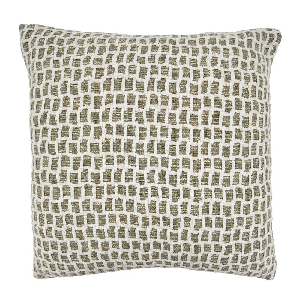 Fennco Styles Natural Net-Design Cotton Throw Pillow