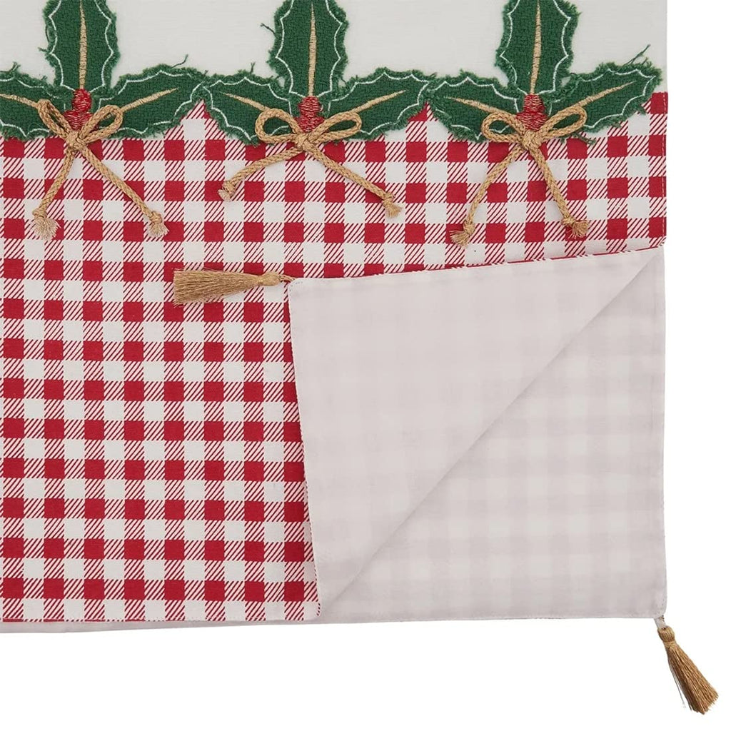 Fennco Styles Buffalo Plaid Holly Table Runner – 16 x 72 Inch