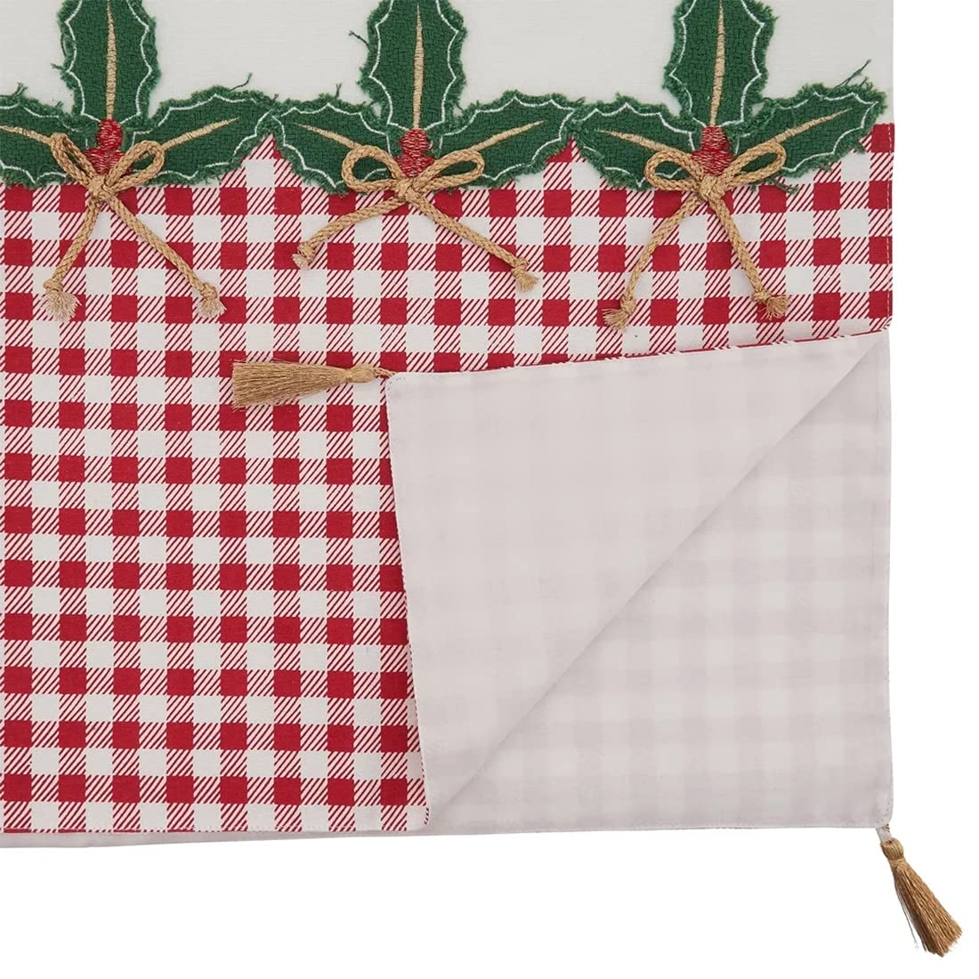 Fennco Styles Buffalo Plaid Holly Table Runner – 16 x 72 Inch