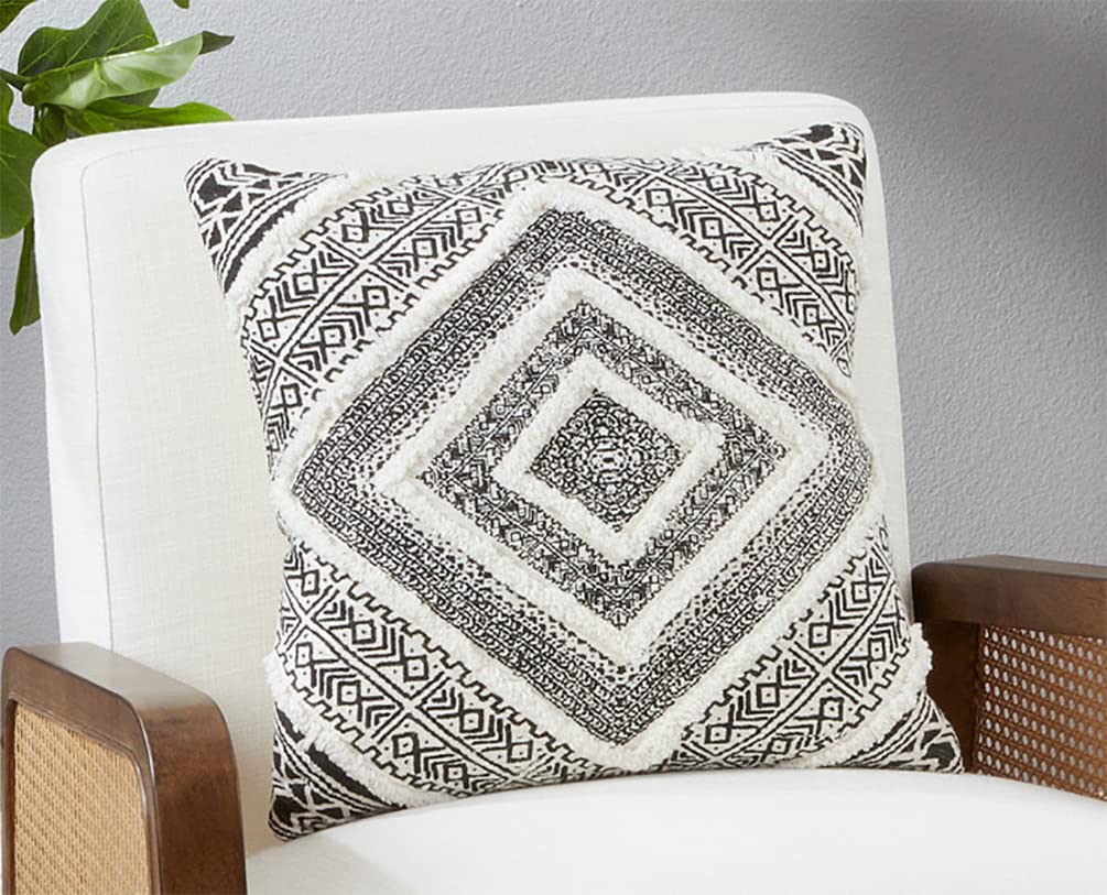 Fennco Styles Diamond Tufted Cotton Pillow Cover