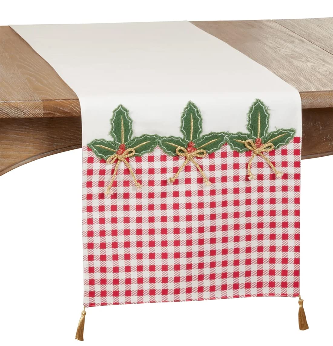 Fennco Styles Buffalo Plaid Holly Table Runner – 16 x 72 Inch
