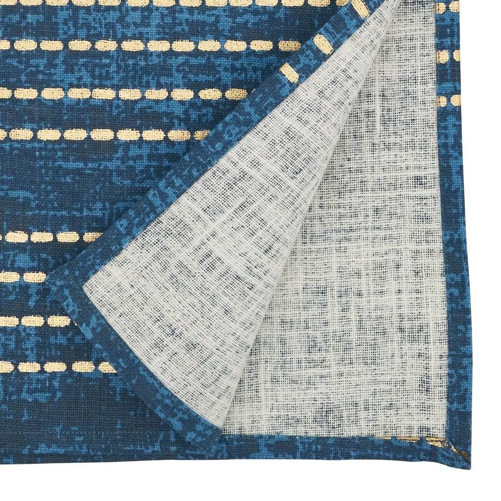 Fennco Styles Foil Dash-Line Cotton Table Runner