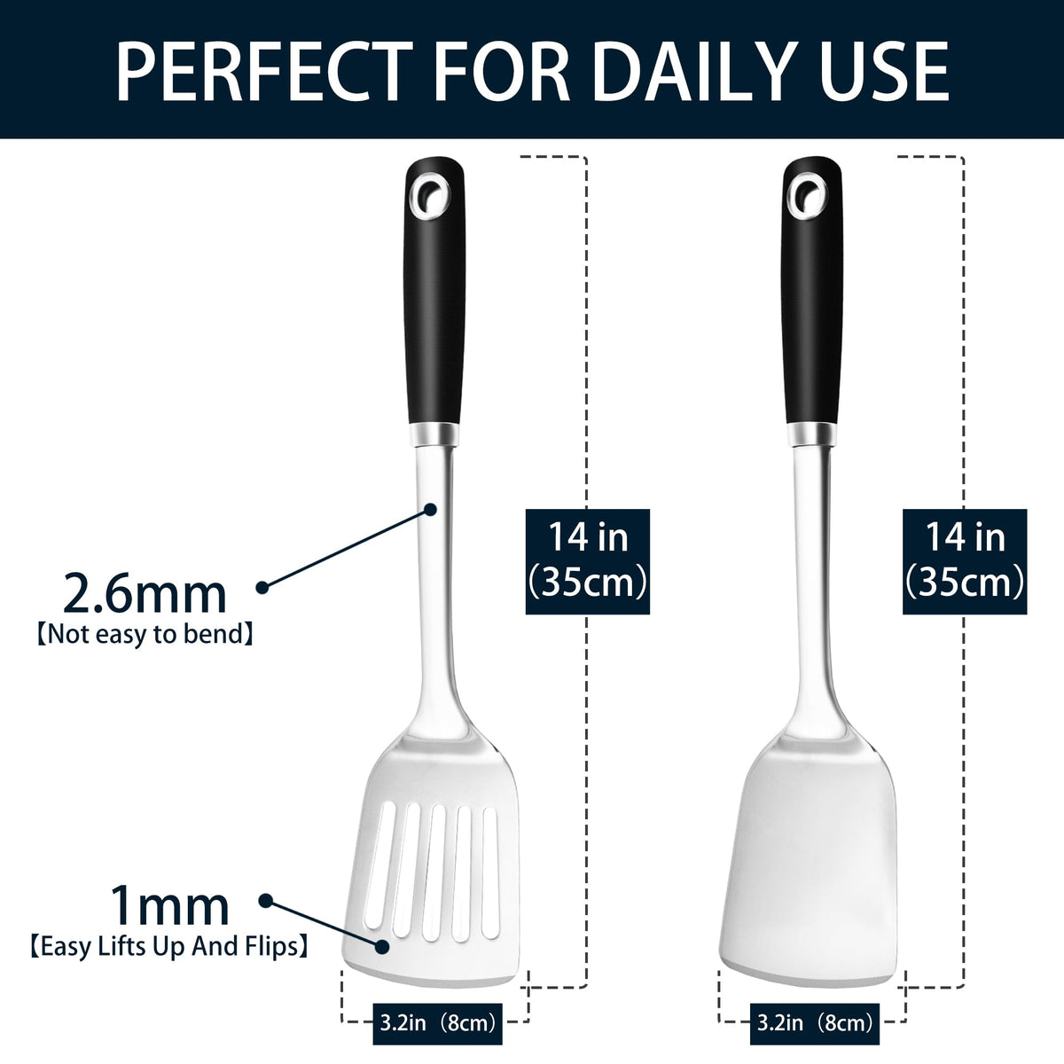 MUJINON Stainless Steel Kitchen Utensil Sets