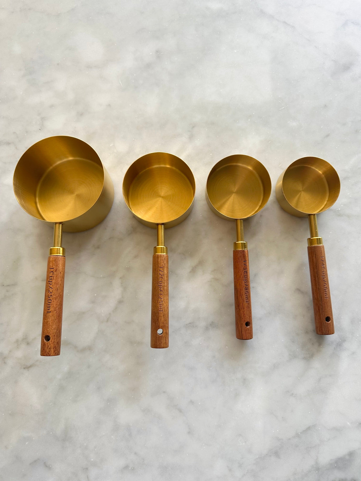 Montecito Wood & Gold Measuring Cups and Spoons – Set of 8