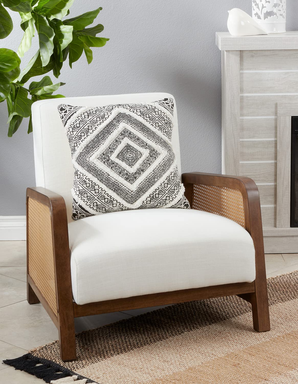 Fennco Styles Diamond Tufted Cotton Pillow Cover