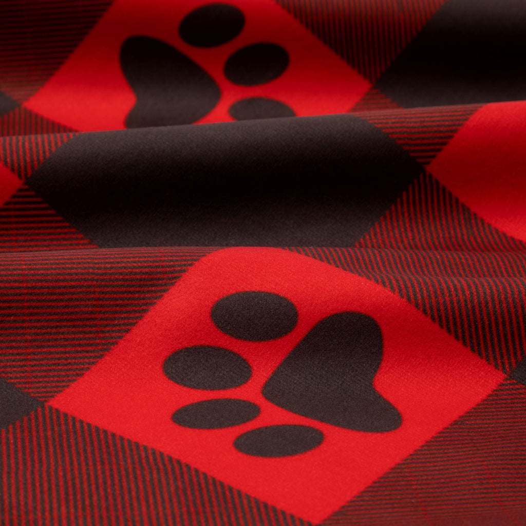 Pets & Paws Christmas Tree Skirt – Buffalo Plaid, Dog or Cat