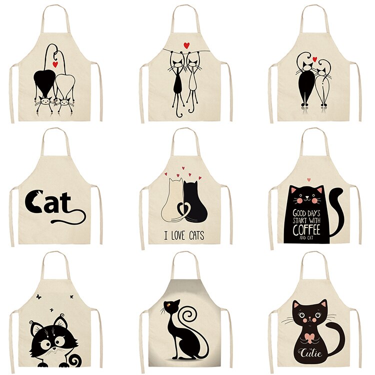 Cat Print Kitchen Apron