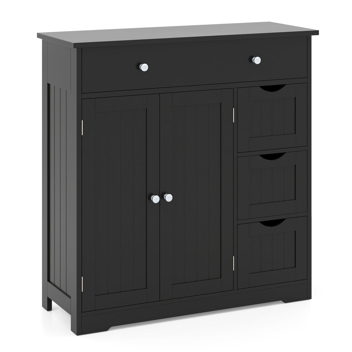 Bathroom Floor Cabinet with 4 Drawers & 2 Doors