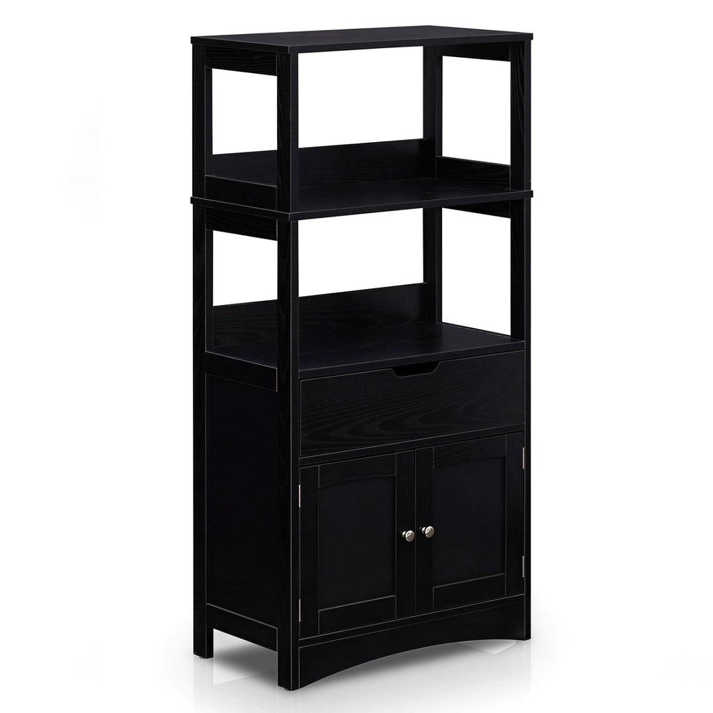 Bathroom Cabinet with Open Shelves & Drawer
