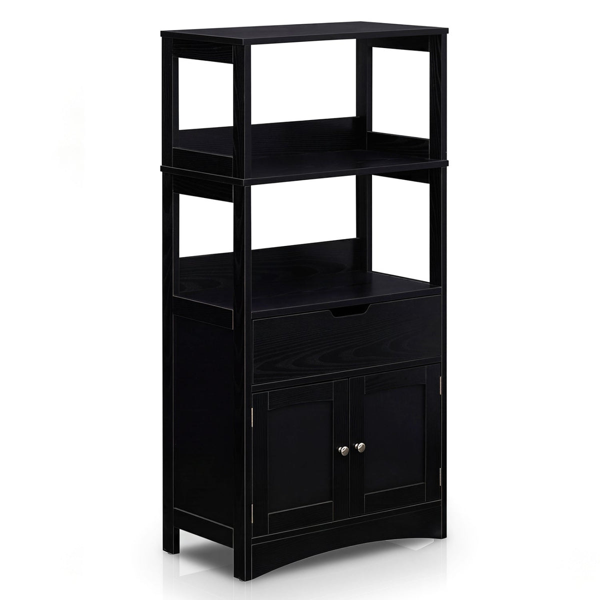 Bathroom Cabinet with Open Shelves & Drawer