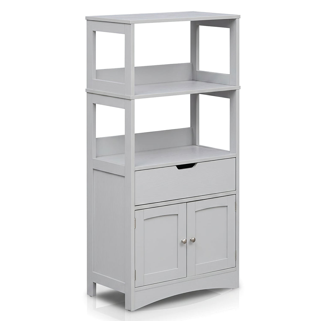 Bathroom Cabinet with Open Shelves & Drawer