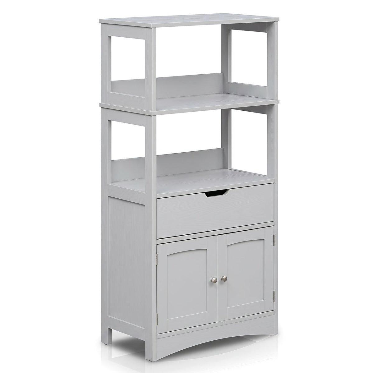 Bathroom Cabinet with Open Shelves & Drawer