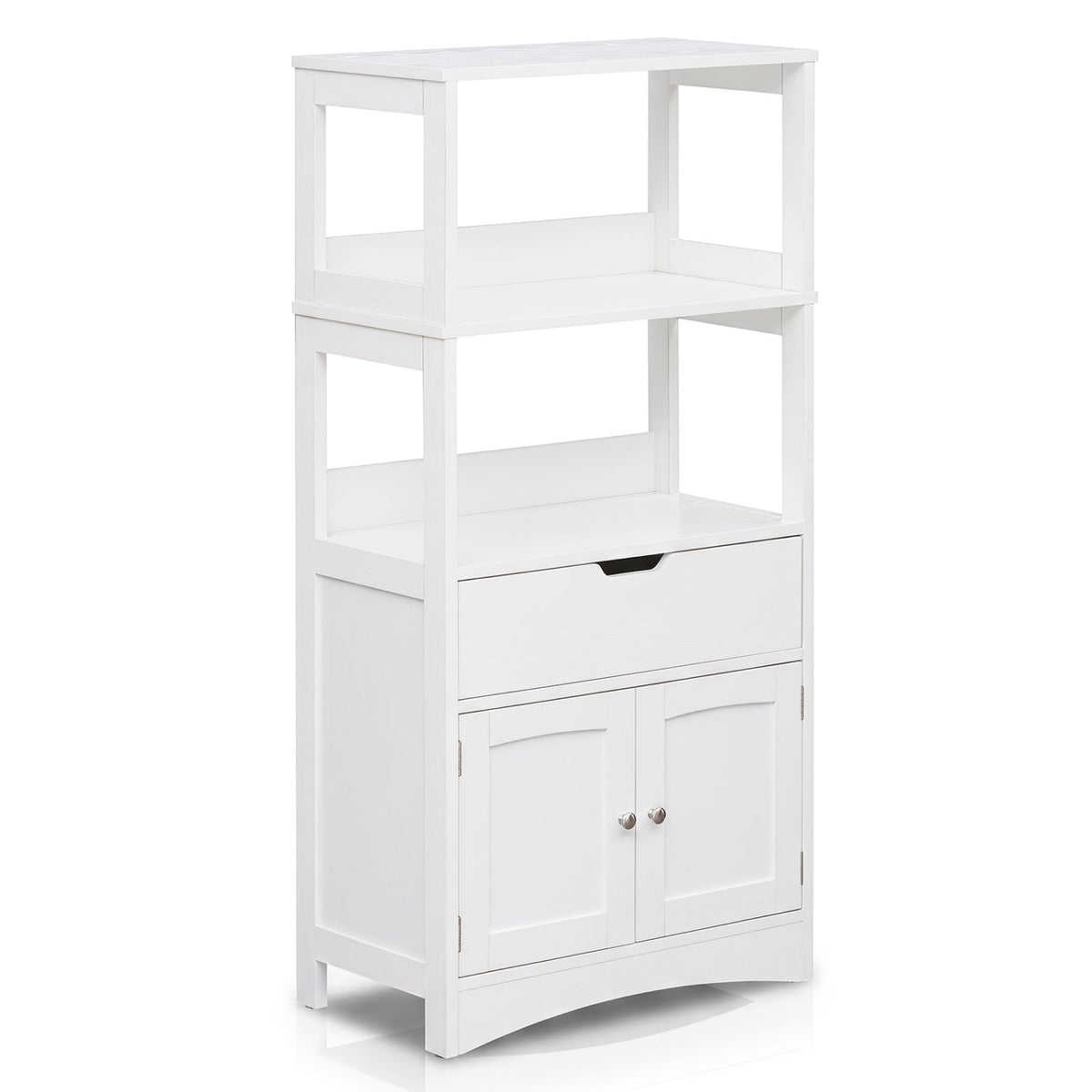 Bathroom Cabinet with Open Shelves & Drawer