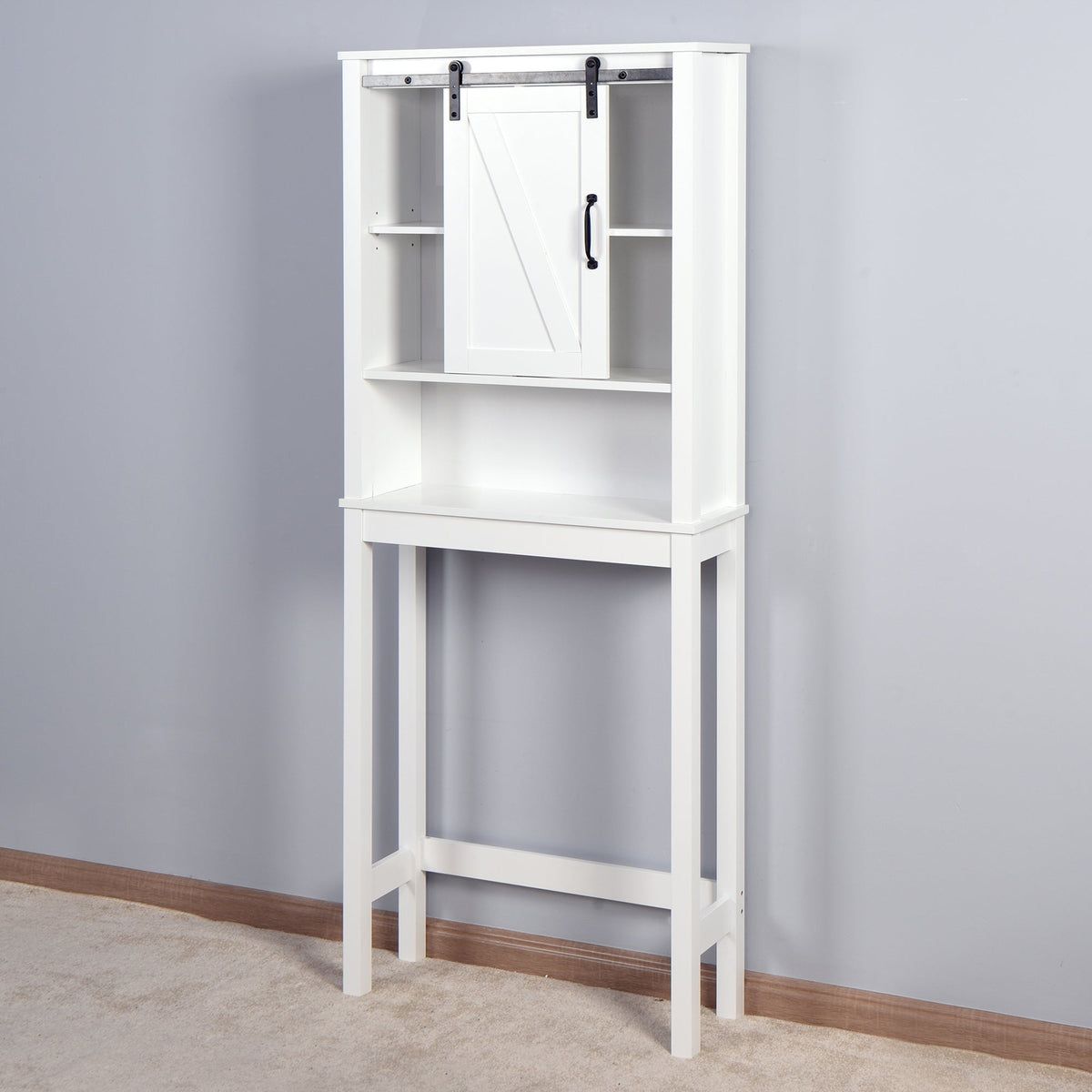 Barn Door Over-the-Toilet Cabinet – White