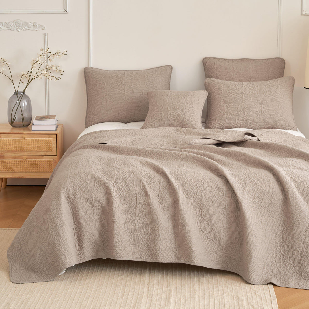 DaDa Bedding Sand Dollar Cotton Bedspread Set – Beige