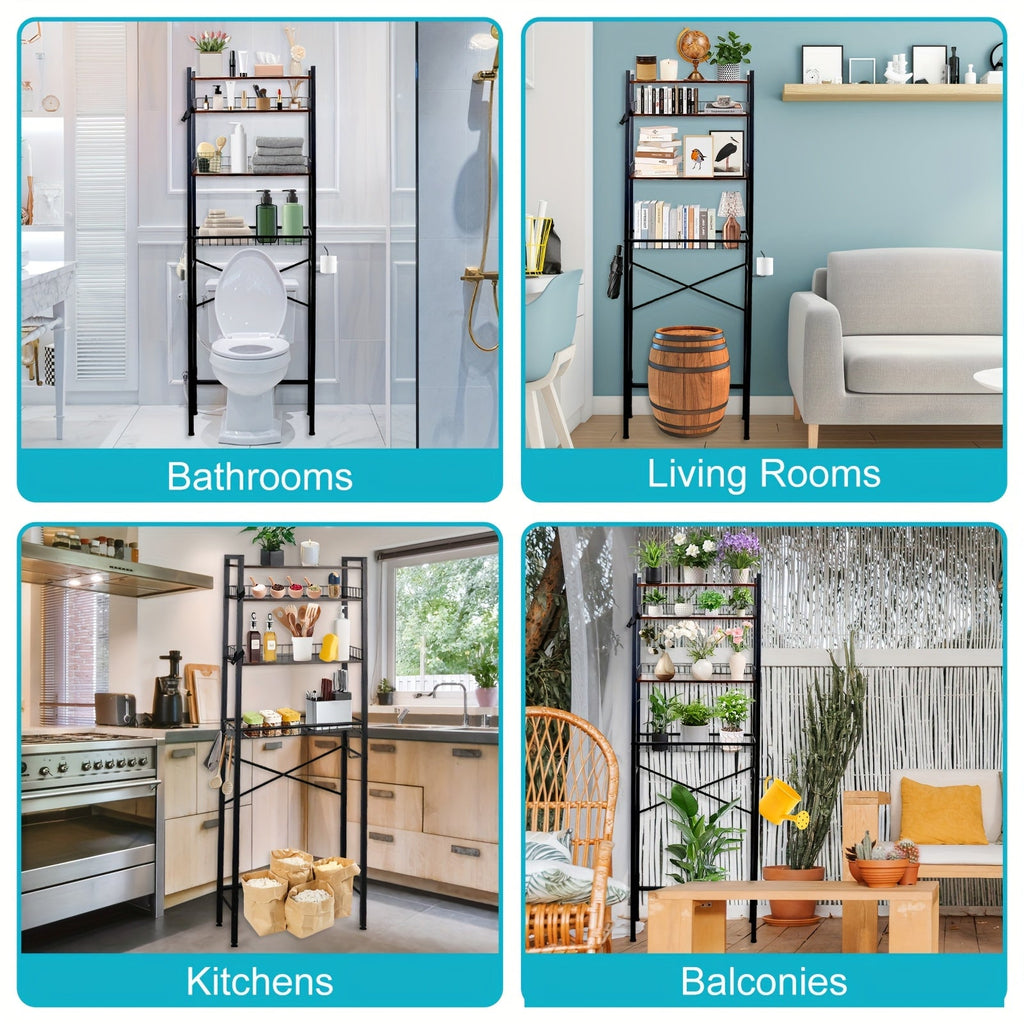 Over-the-Toilet Storage Rack – 4 or 5 Tiers