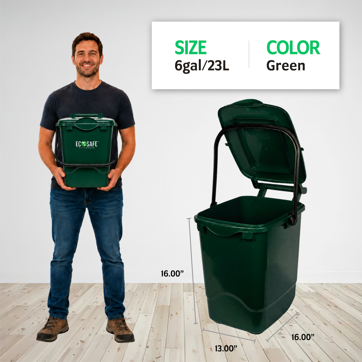 EcoSafe EcoCaddy Food Scrap Bin – 6 Gallons