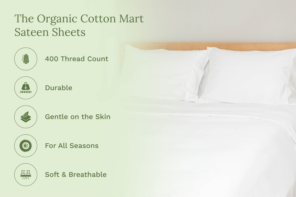 Organic Cotton Mart Sateen Cotton Sheet Set