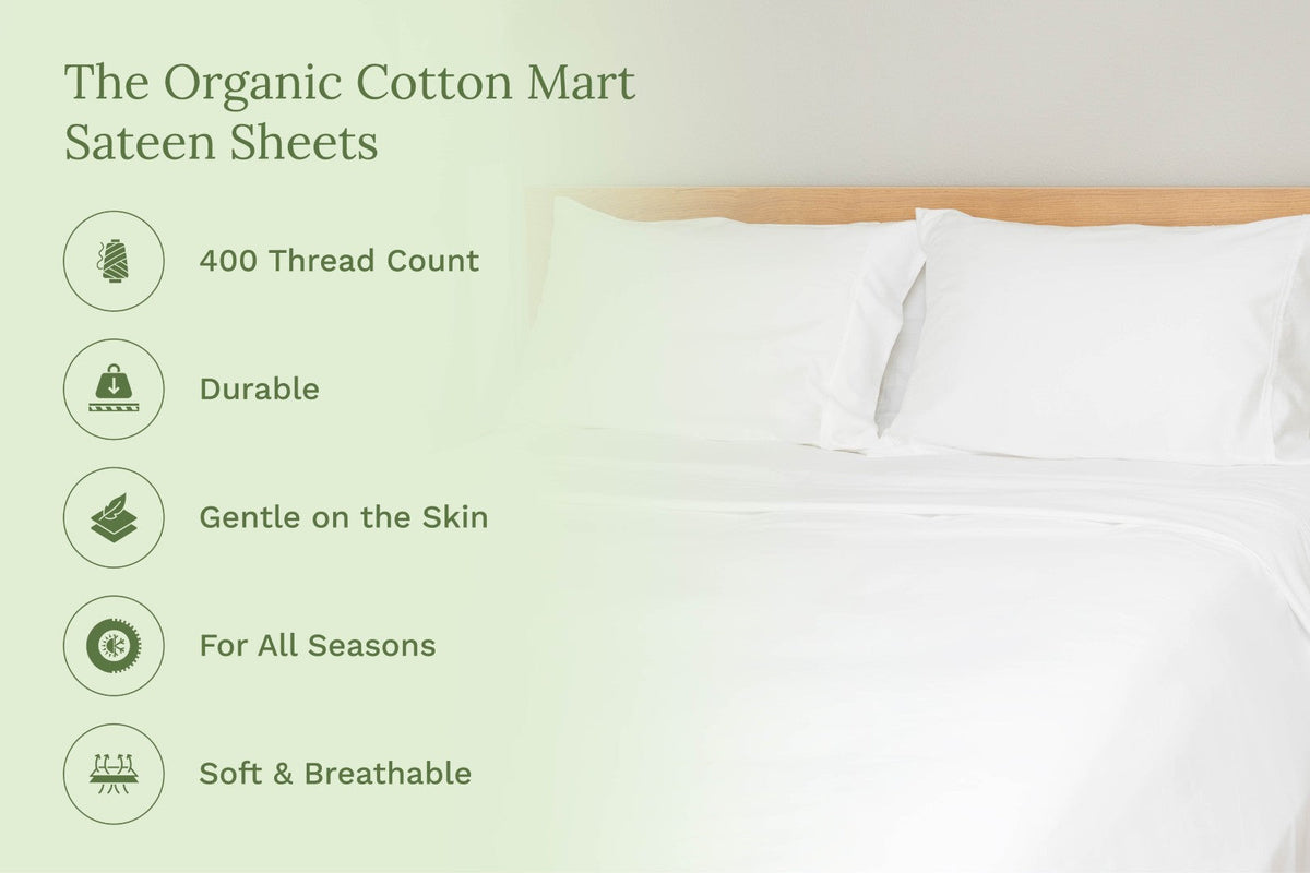 Organic Cotton Mart Sateen Cotton Sheet Set