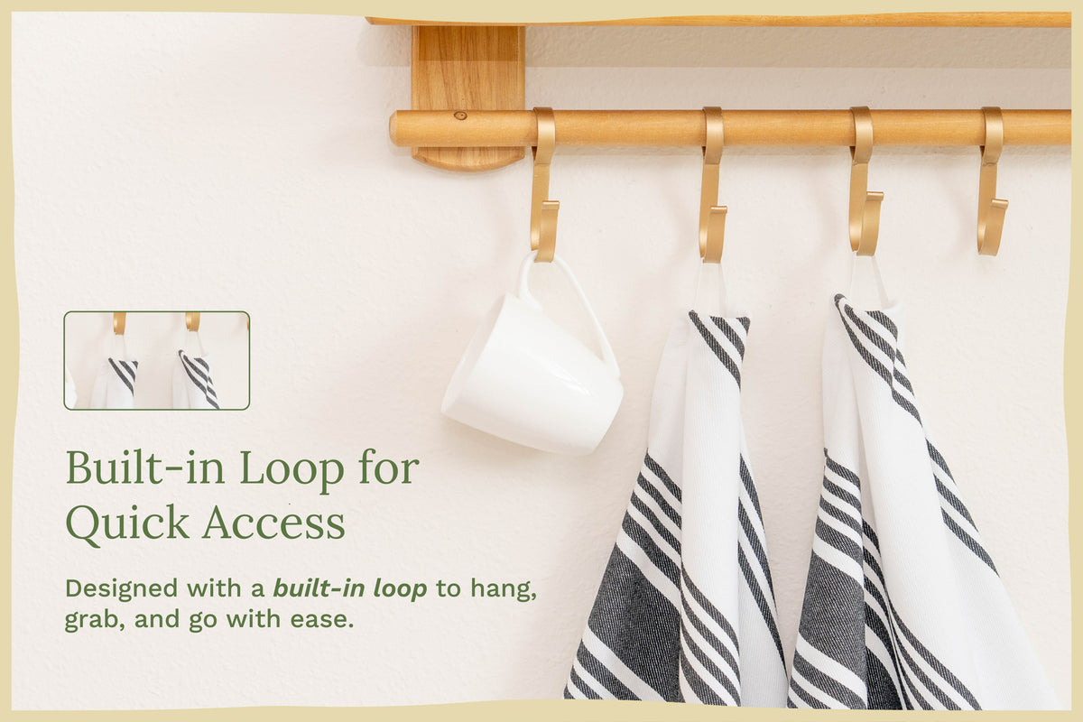 Striped Cotton Kitchen Towels – Set of 6