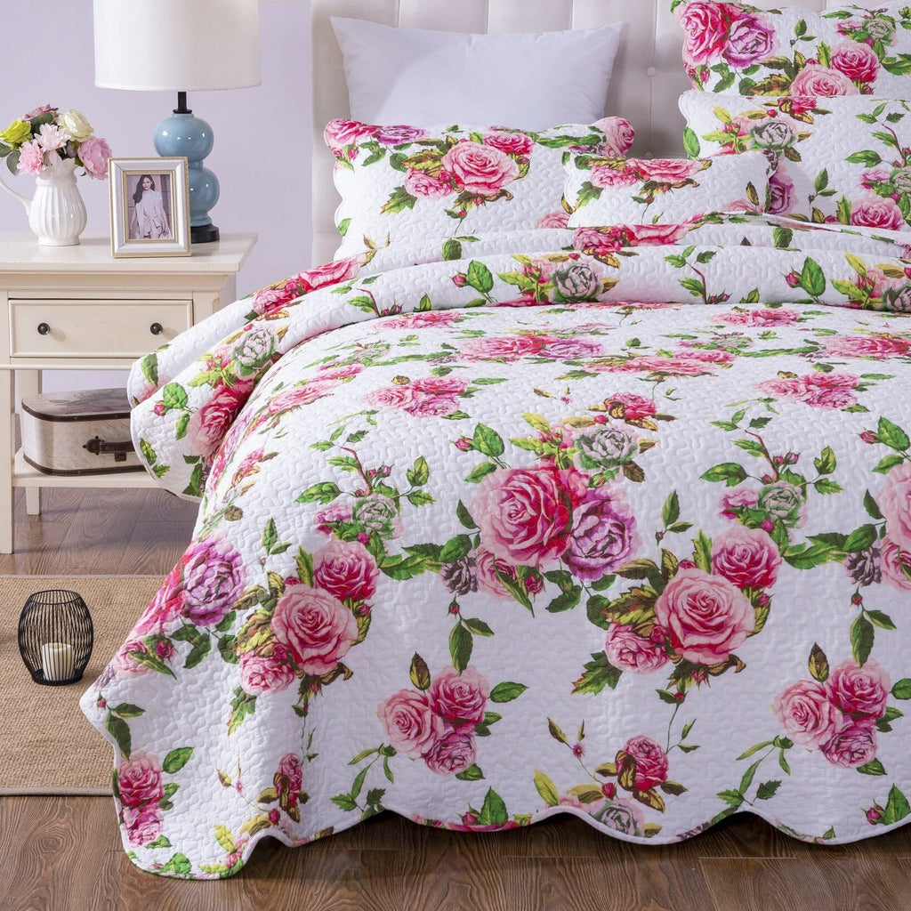 DaDa Bedding Romantic Roses Bed-in-a-Bag Set – Pink
