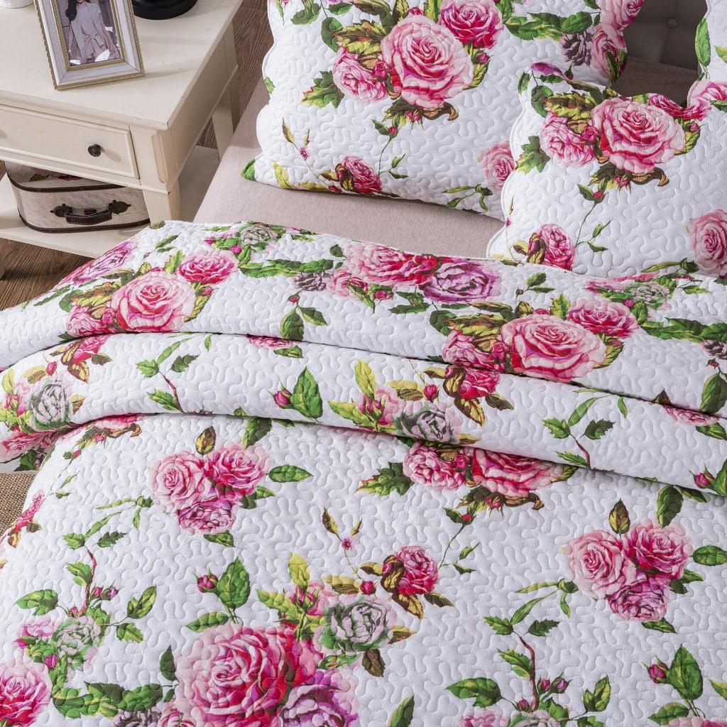 DaDa Bedding Romantic Roses Bed-in-a-Bag Set – Pink
