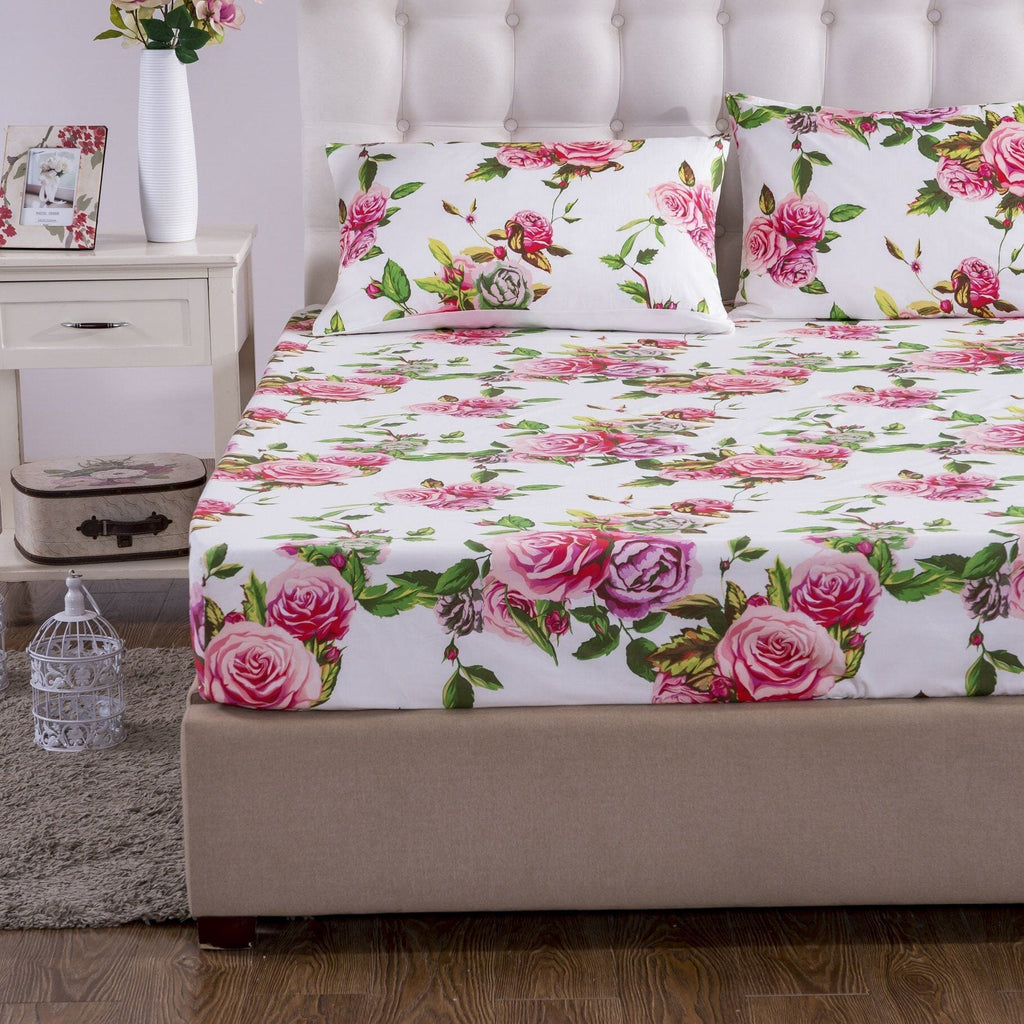 DaDa Bedding Romantic Roses Bed-in-a-Bag Set – Pink