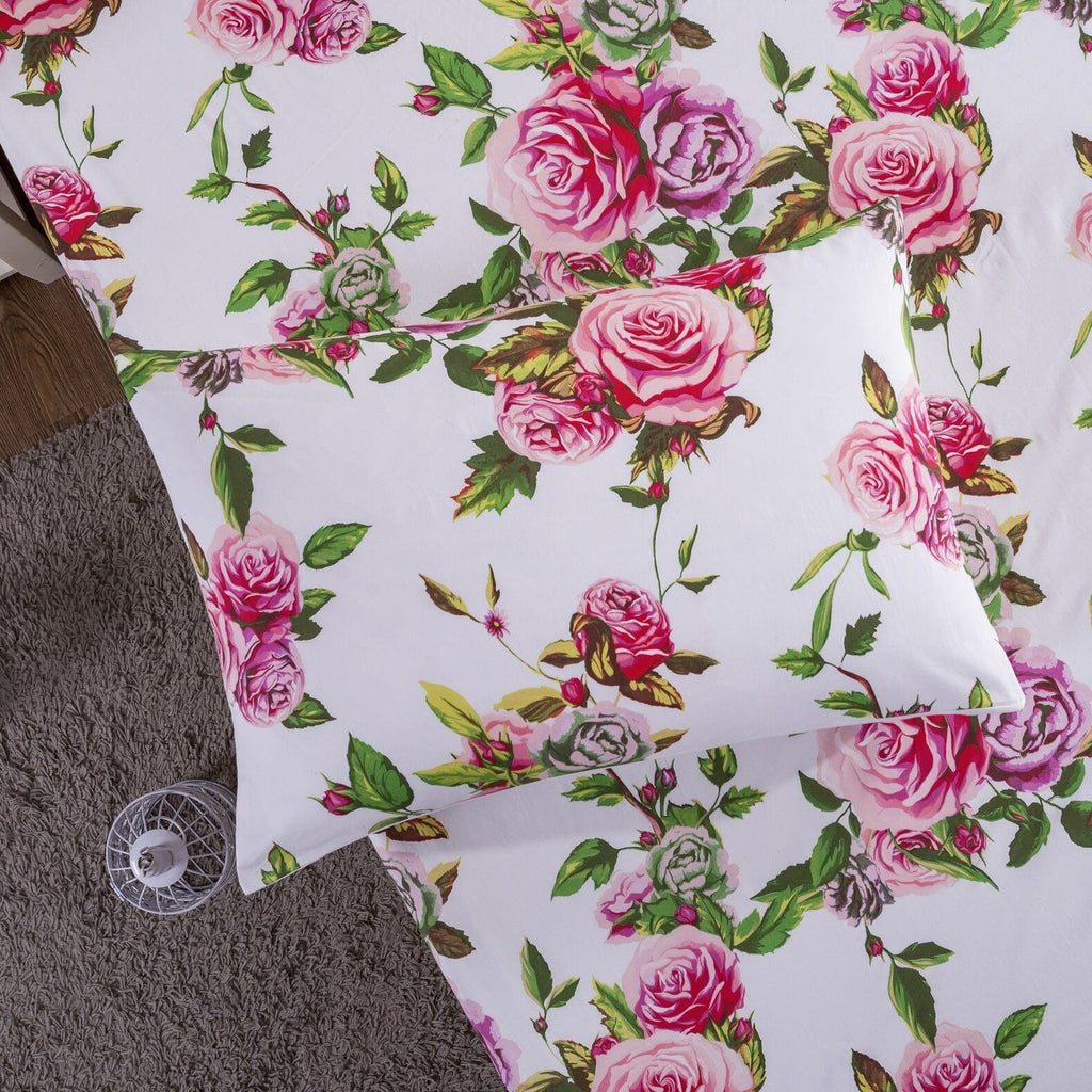 DaDa Bedding Romantic Roses Bed-in-a-Bag Set – Pink
