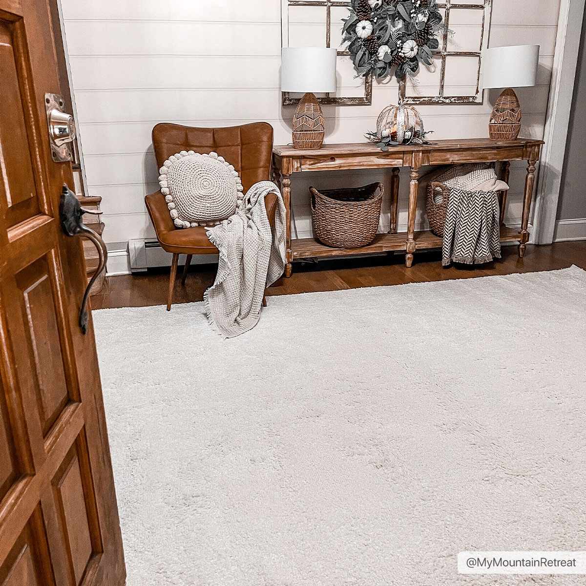 Judy White Washable Area Rug - Clearance