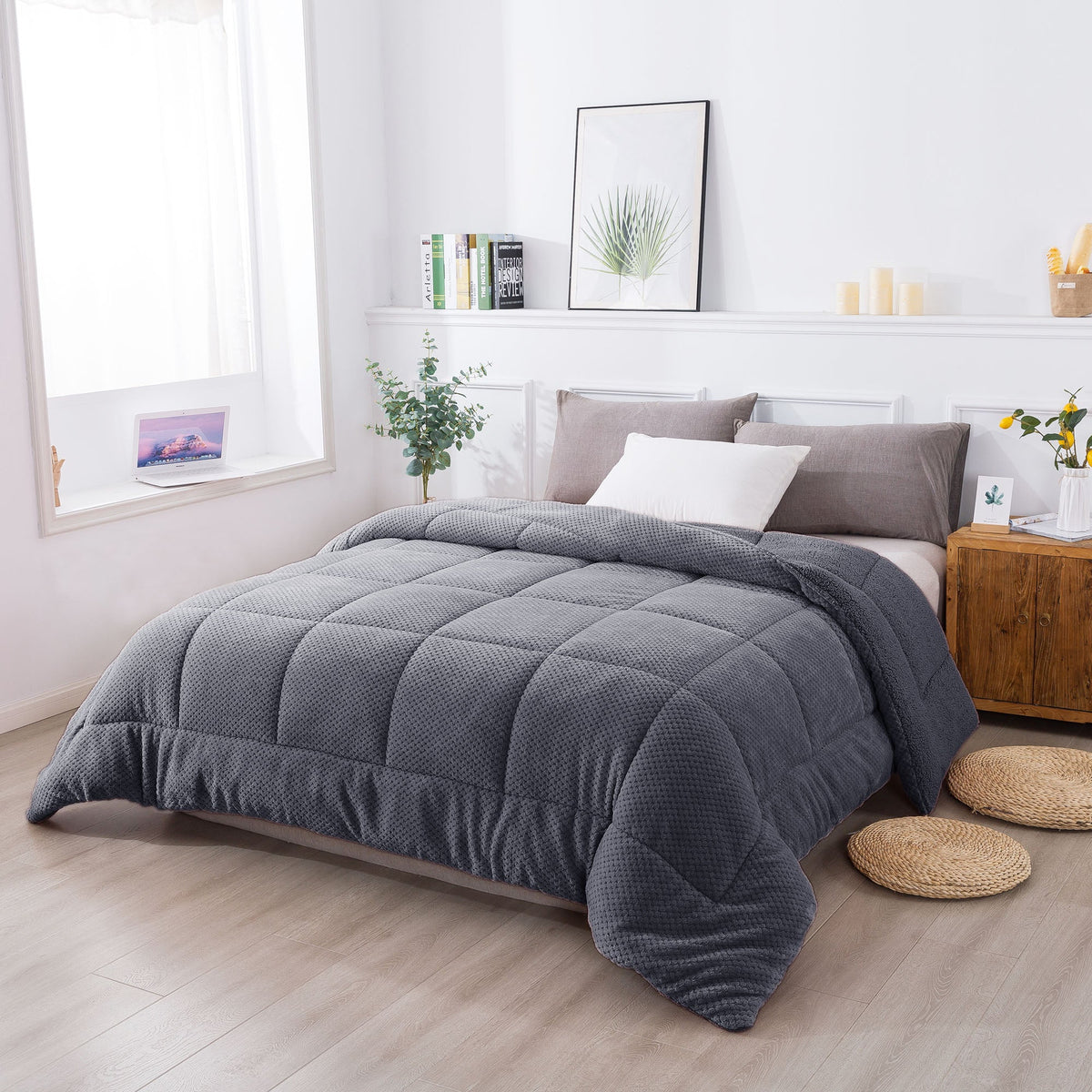 Kasentex Reversible Plush Sherpa Comforter