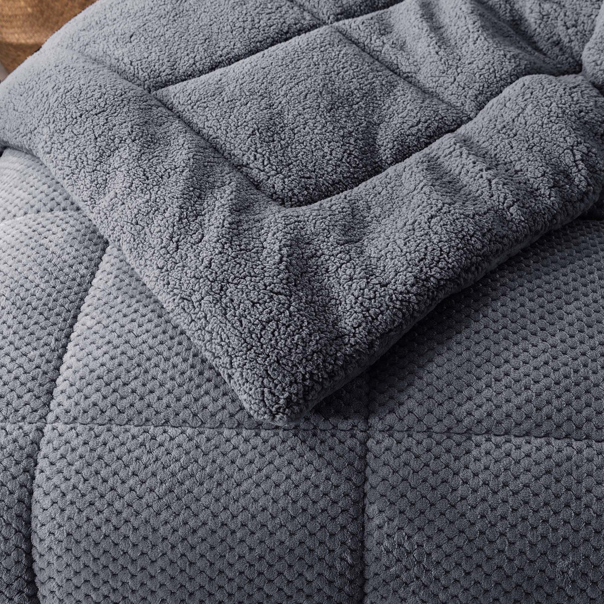 Kasentex Reversible Plush Sherpa Comforter
