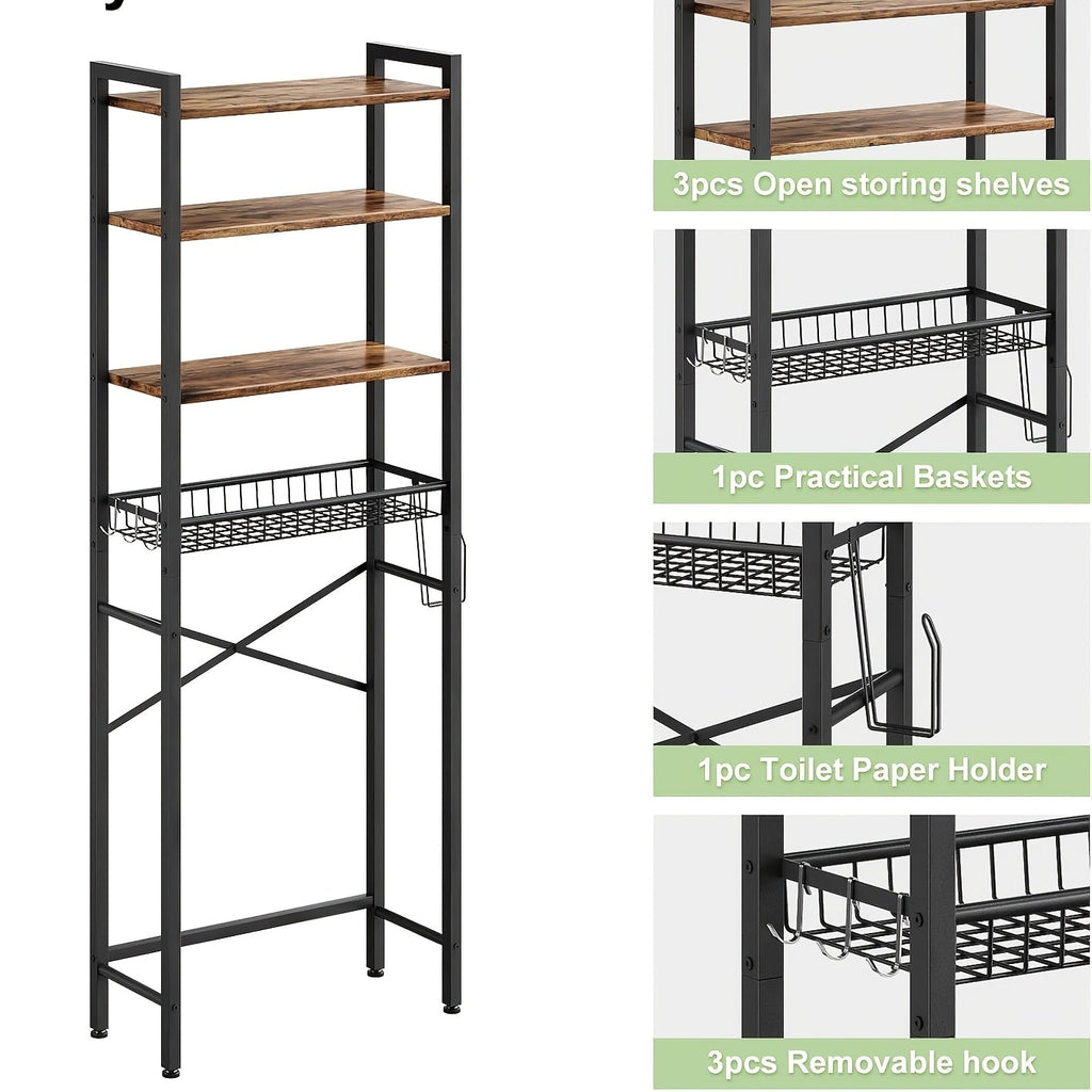 Over-the-Toilet Storage Rack – 4 or 5 Tiers