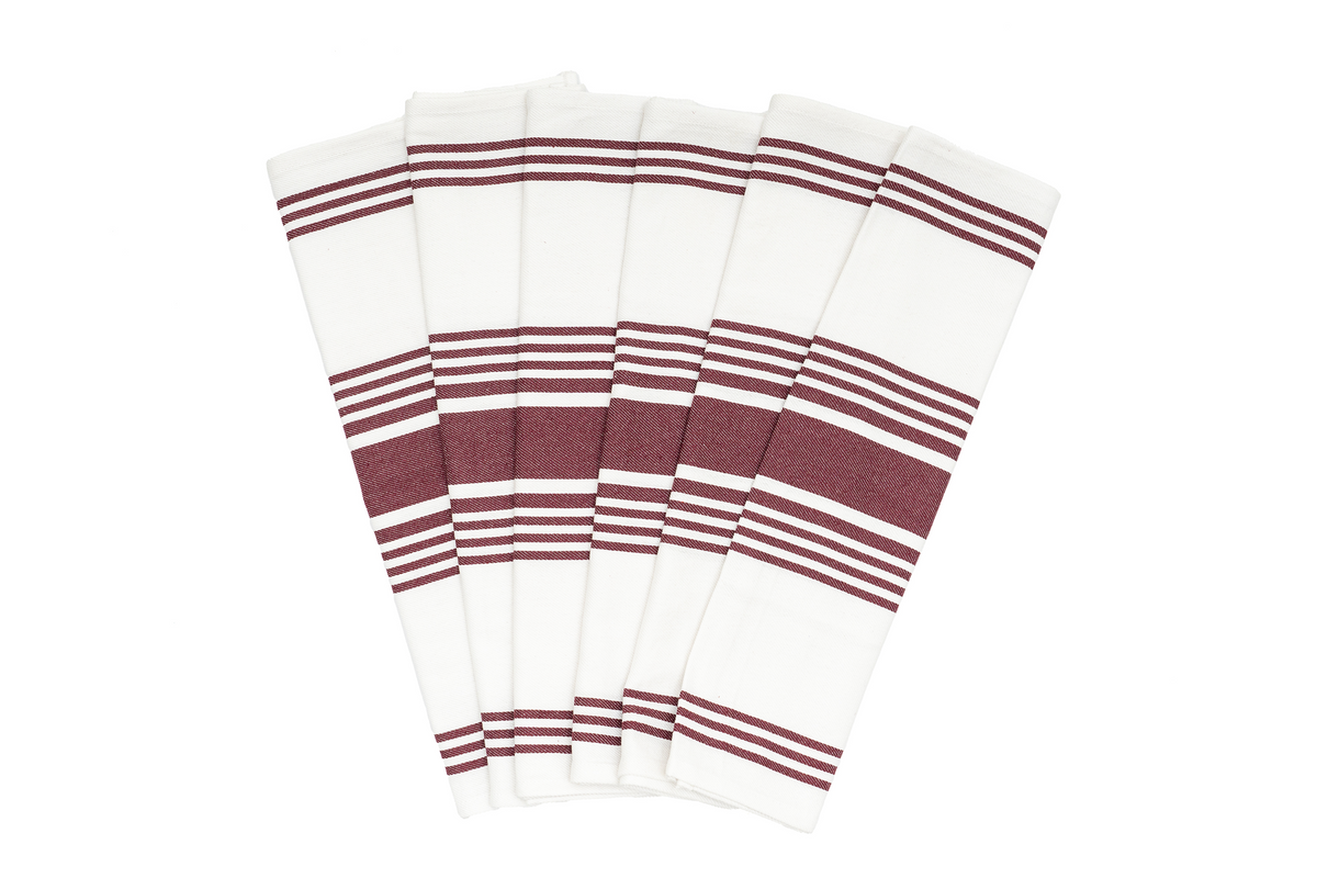 Striped Cotton Kitchen Towels – Set of 6