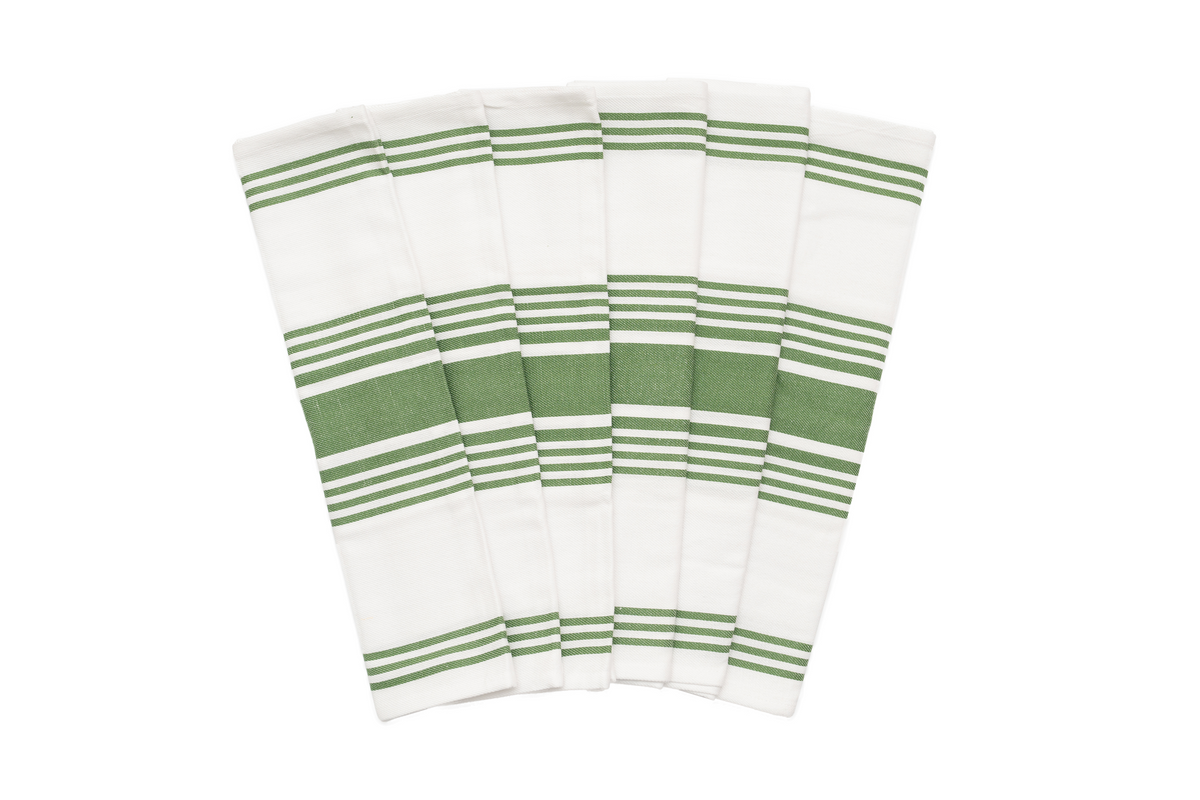 Striped Cotton Kitchen Towels – Set of 6