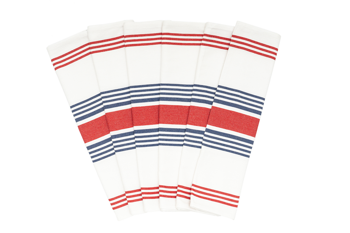 Striped Cotton Kitchen Towels – Set of 6