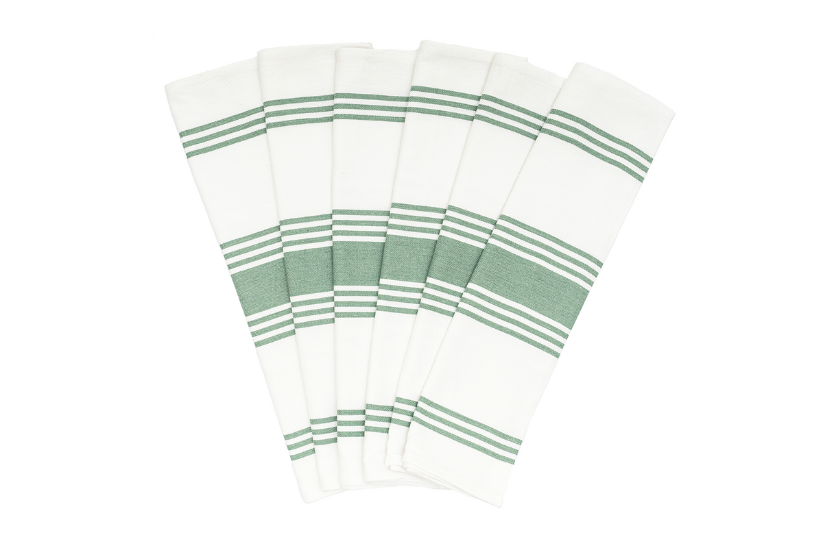 Striped Cotton Kitchen Towels – Set of 6