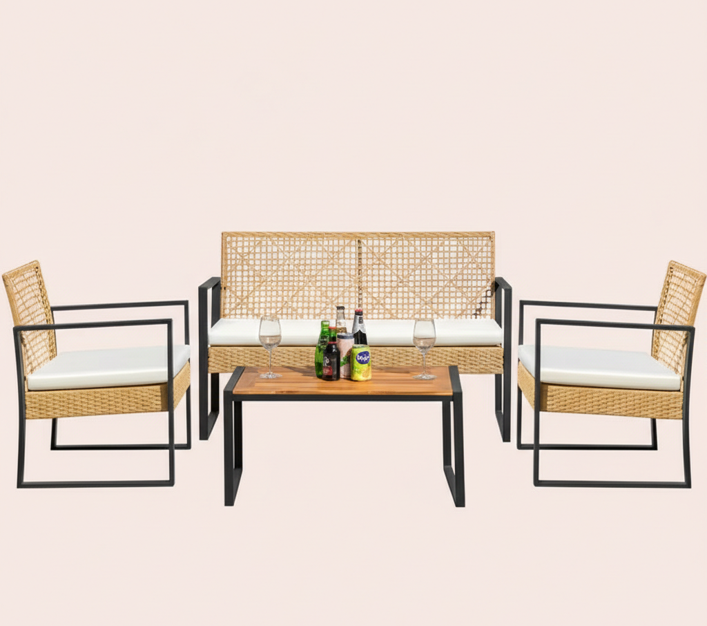 4-Piece Outdoor Patio Furniture Set – Multiple Styles