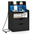LED Nightstand with Charging Station