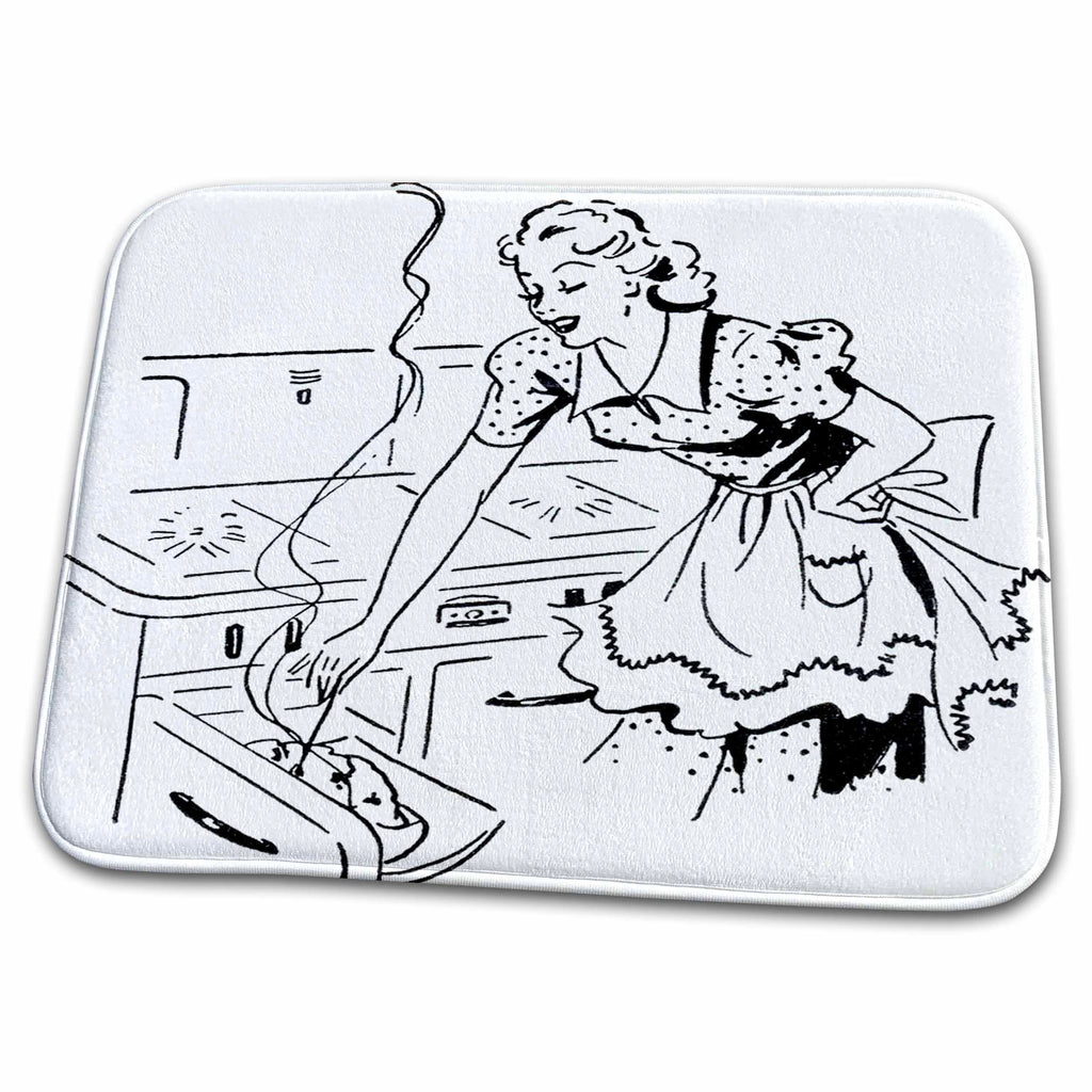 Retro Mom Dish Drying Mat – 23 × 18 Inches