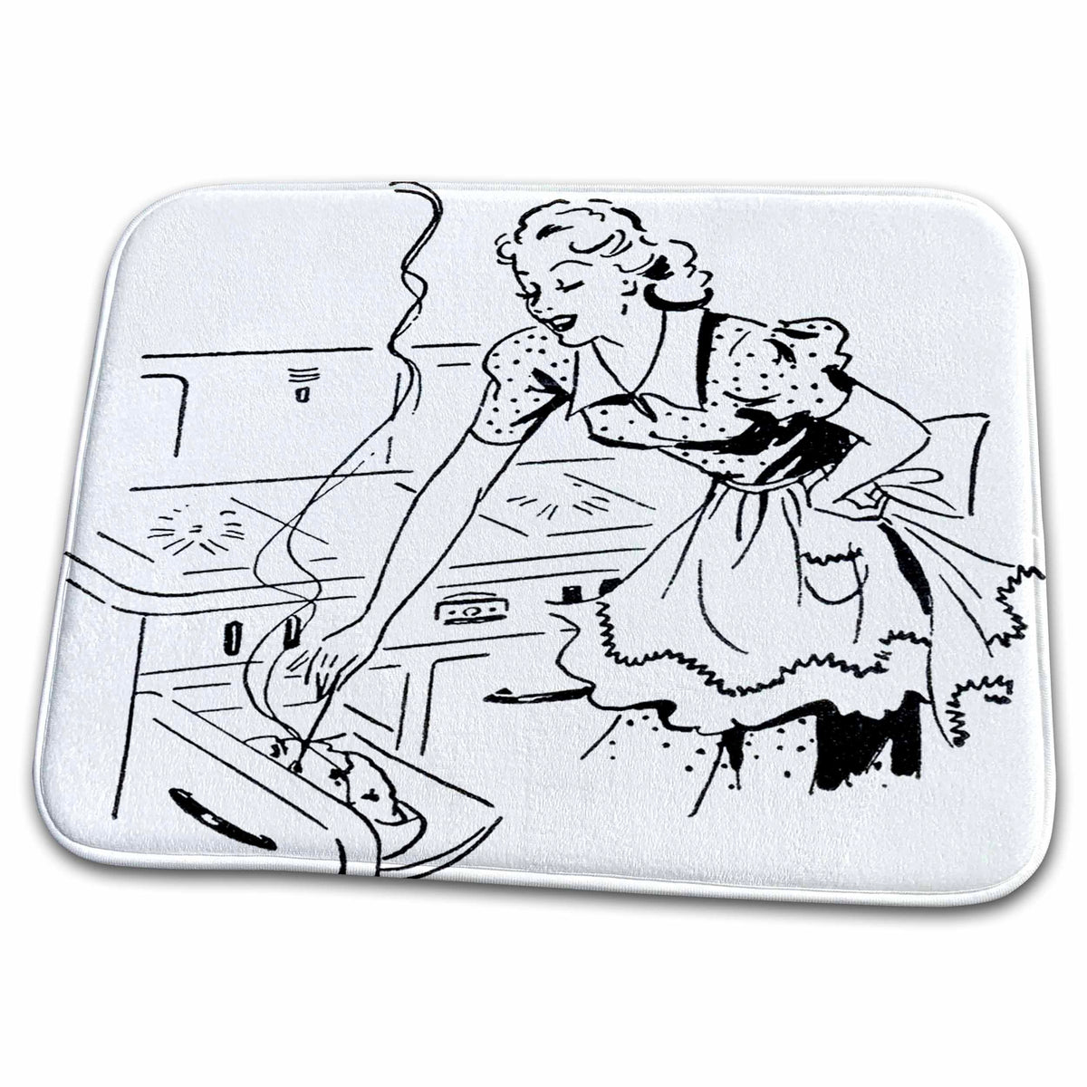 Retro Mom Dish Drying Mat – 23 × 18 Inches